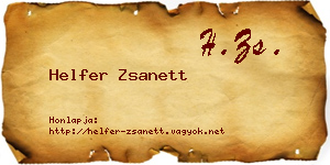 Helfer Zsanett névjegykártya